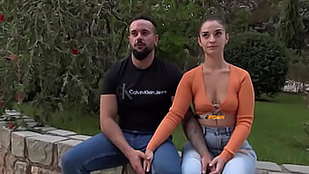 A new European couple's outdoor and amateur porn debut with Candy Fly and her boyfriend